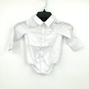 BARDOT JUNIOR Baby Boy Textured Shirt Grow Bodysuit 12-18 Months White NWT